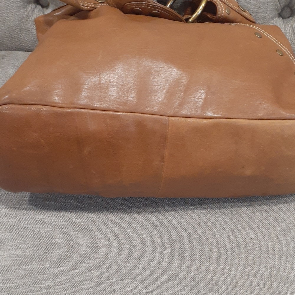 Aqua tan leather crossbody shoulder bag - Picture 15 of 17
